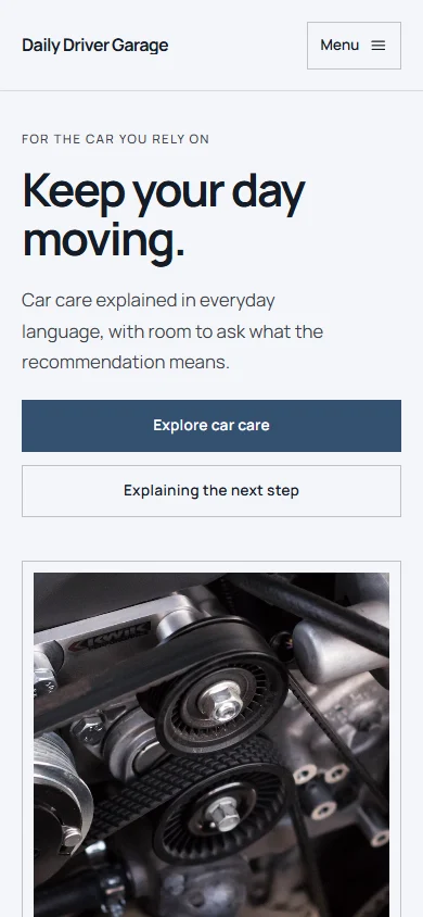 Daily Driver Garage phone layout