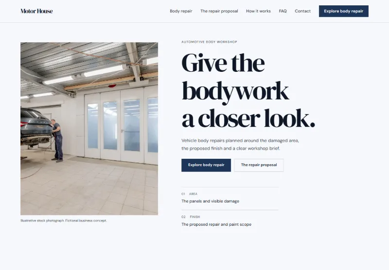 Motor House website concept
