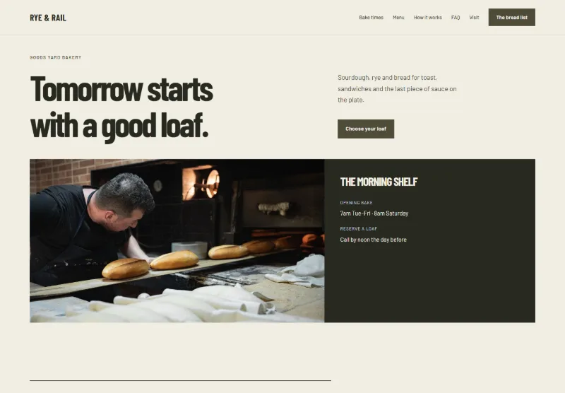 Rye & Rail website concept