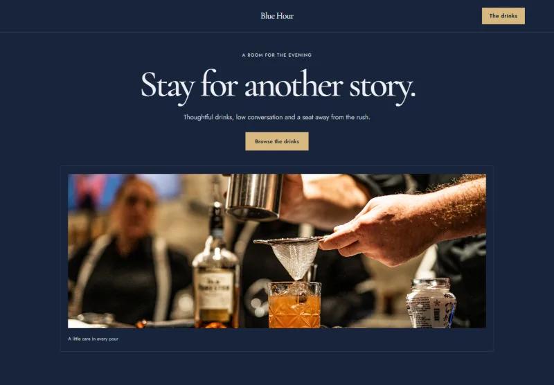 Blue Hour website concept