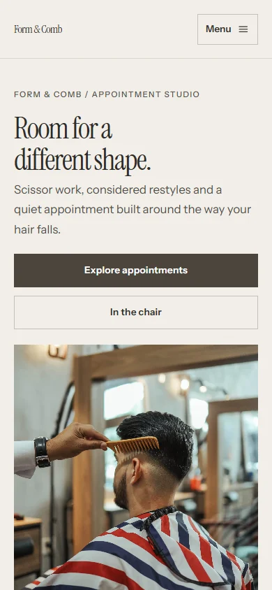 Form & Comb phone layout