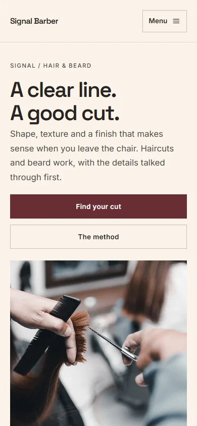 Signal Barber phone layout