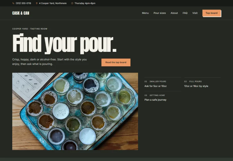 Cask & Can website concept