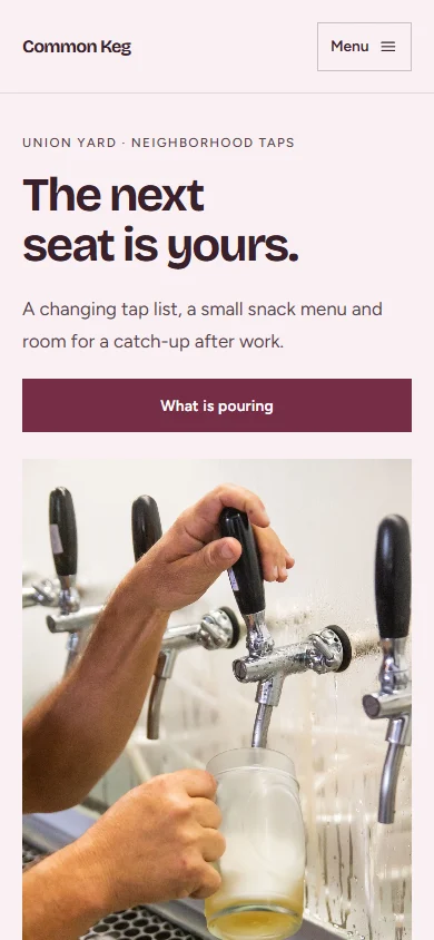 Common Keg phone layout
