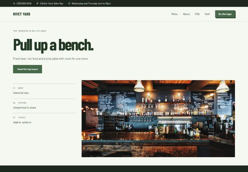 Rivet Yard website concept