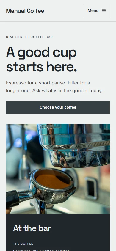 Manual Coffee phone layout