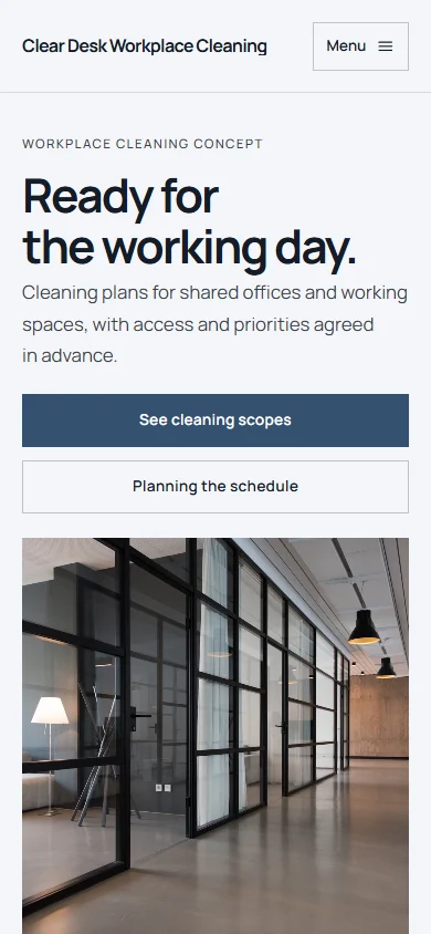 Clear Desk Workplace Cleaning phone layout