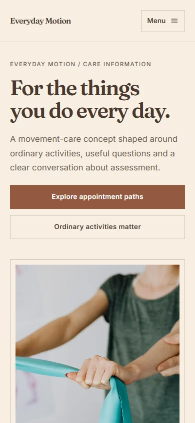 Everyday Motion phone layout