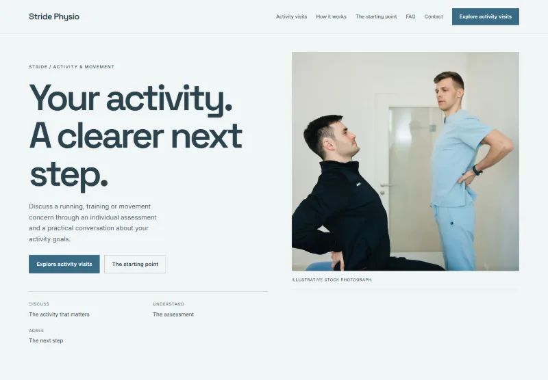 Stride Physio website concept