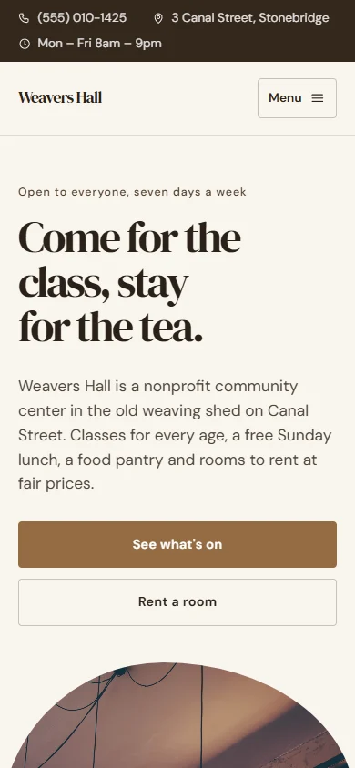 Weavers Hall phone layout