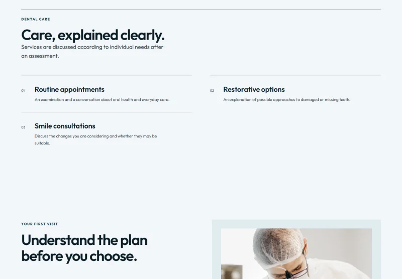 Courtyard Dental page detail