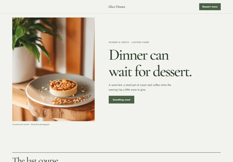 After Dinner website concept