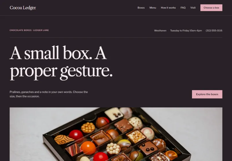 Cocoa Ledger website concept