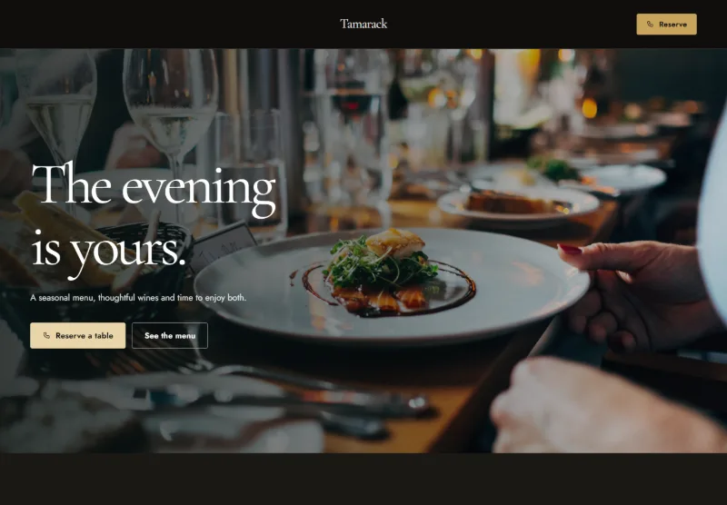 Tamarack website concept