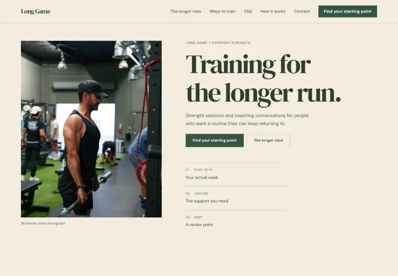 Long Game website concept