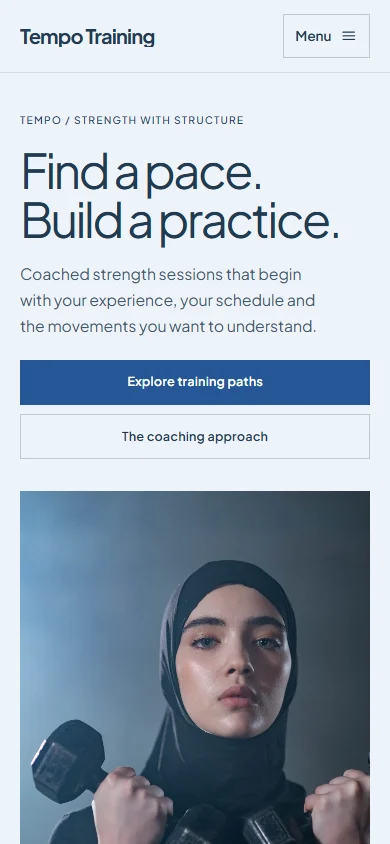 Tempo Training phone layout