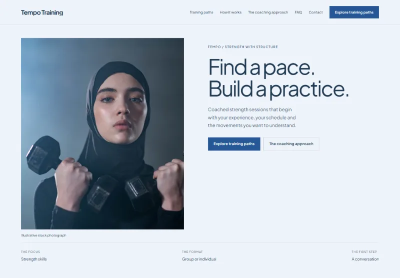 Tempo Training website concept