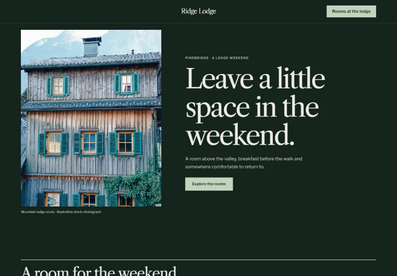 Ridge Lodge website concept