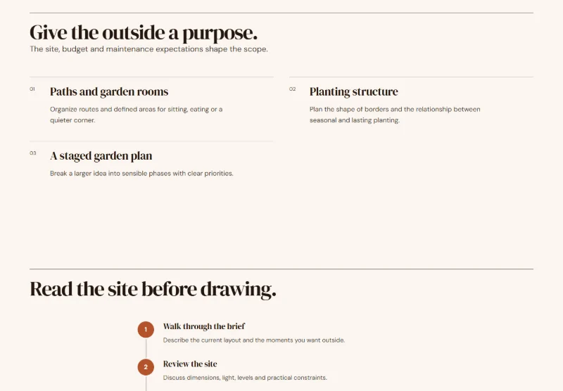Courtyard Garden Studio page detail
