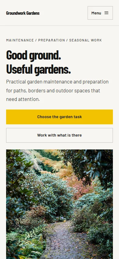 Groundwork Gardens phone layout