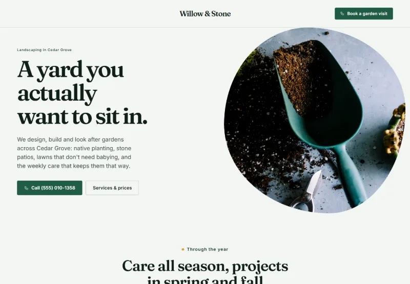 Willow & Stone website concept