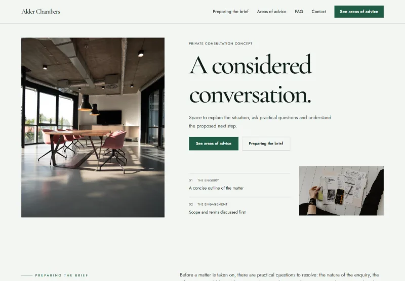 Alder Chambers website concept