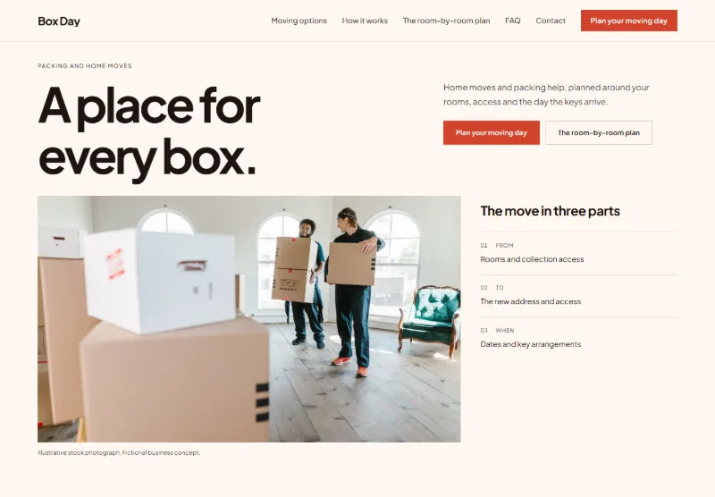 Box Day website concept