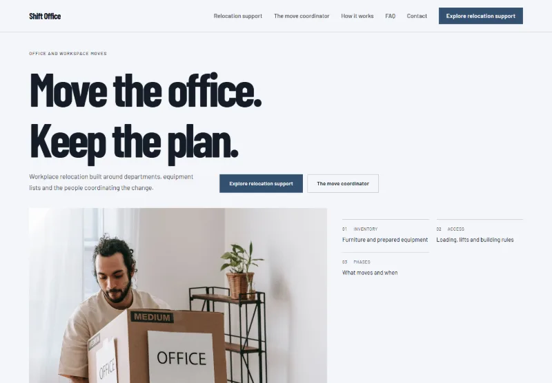 Shift Office website concept