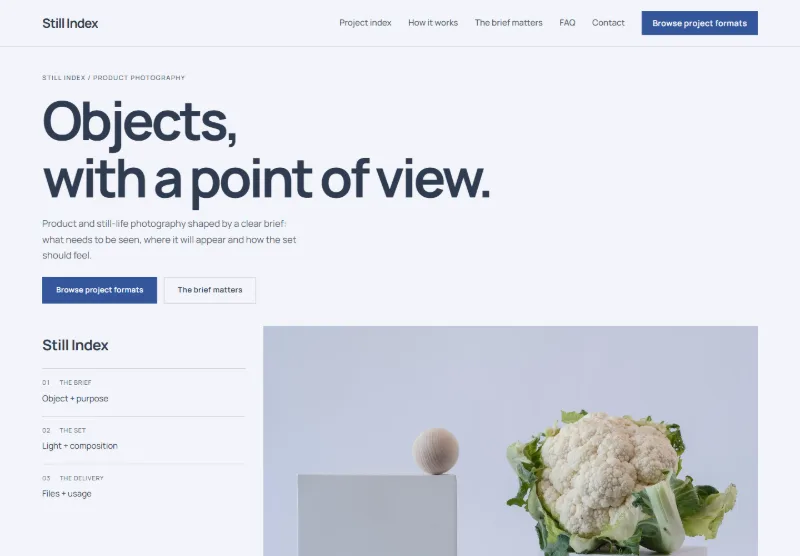 Still Index website concept