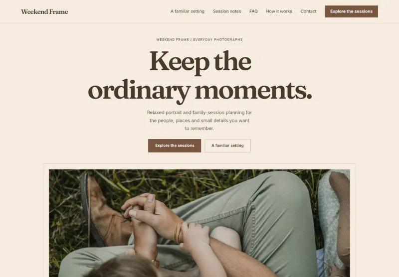 Weekend Frame website concept