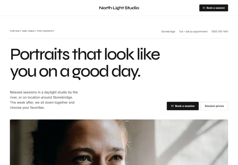 North Light Studio website concept