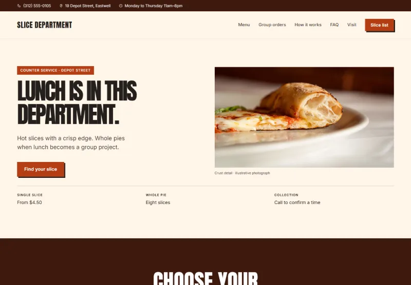 Slice Department website concept