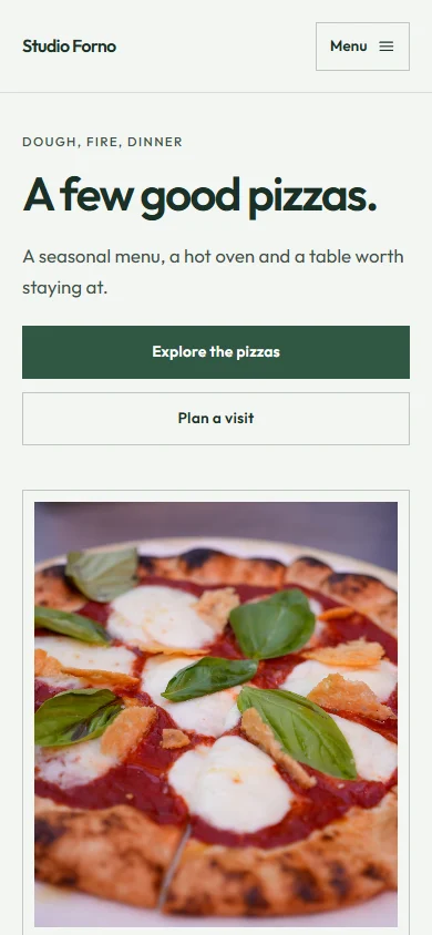 Studio Forno phone layout