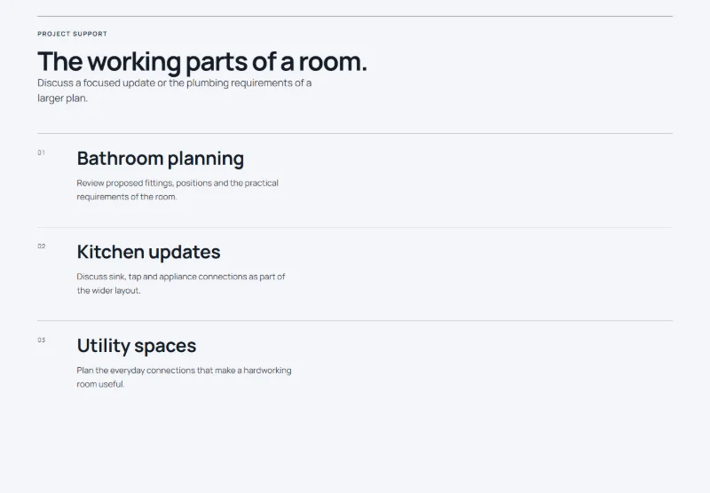 Copperline Plumbing Projects page detail