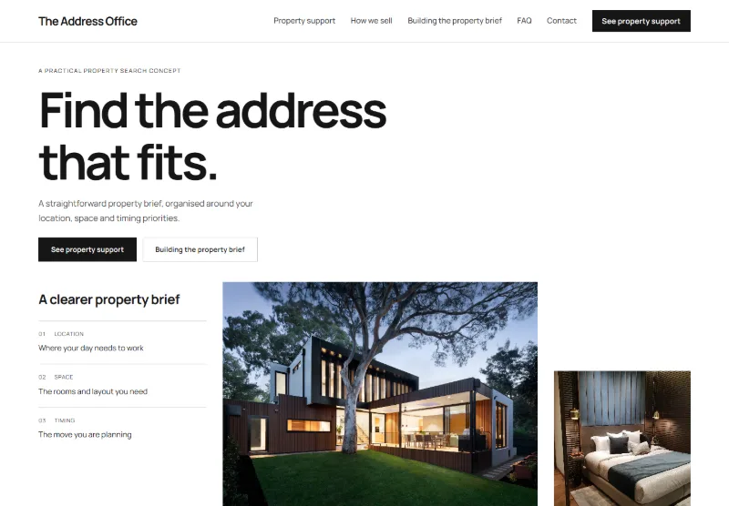 The Address Office website concept