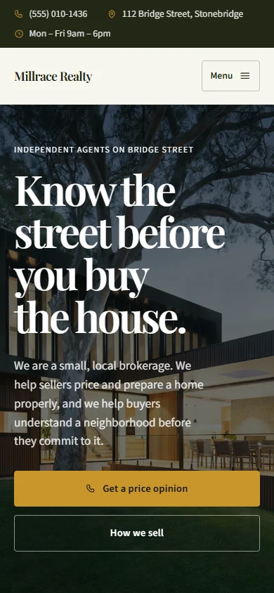 Millrace Realty phone layout