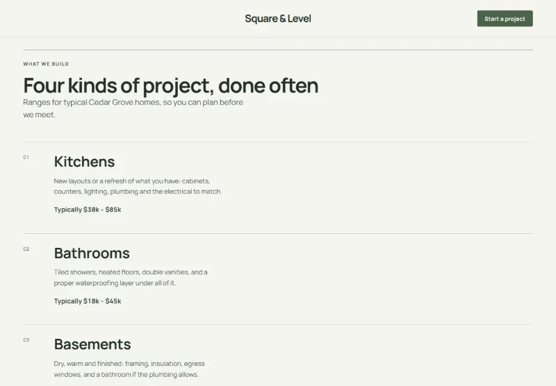 Square & Level page detail