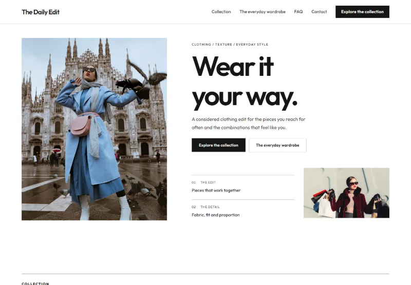 The Daily Edit website concept