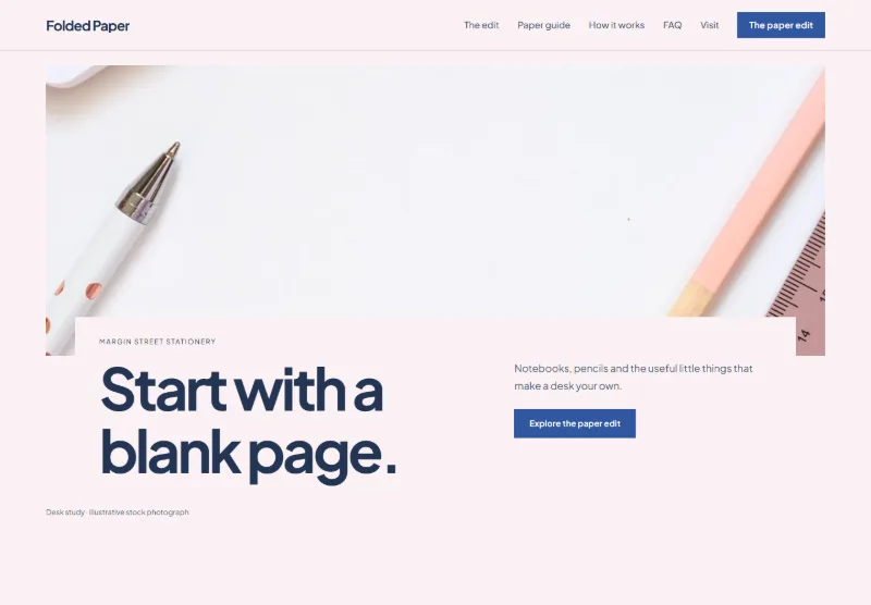 Folded Paper website concept