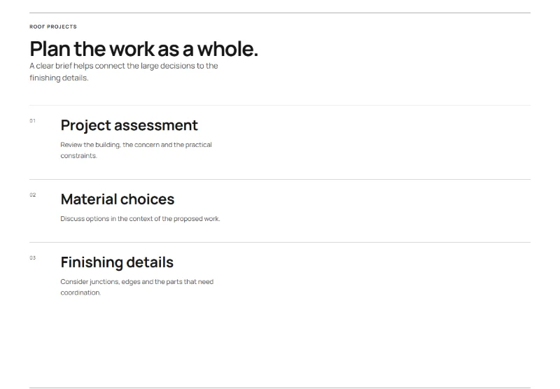Outline Roofworks page detail