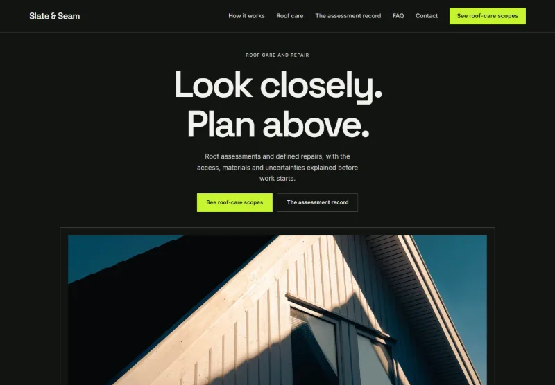 Slate & Seam website concept