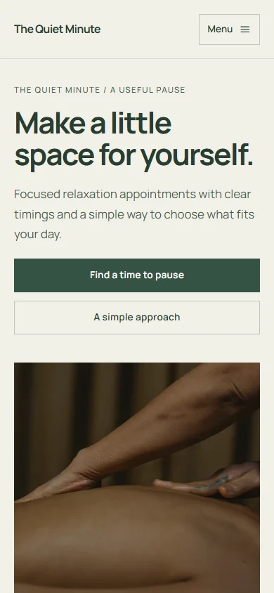 The Quiet Minute phone layout