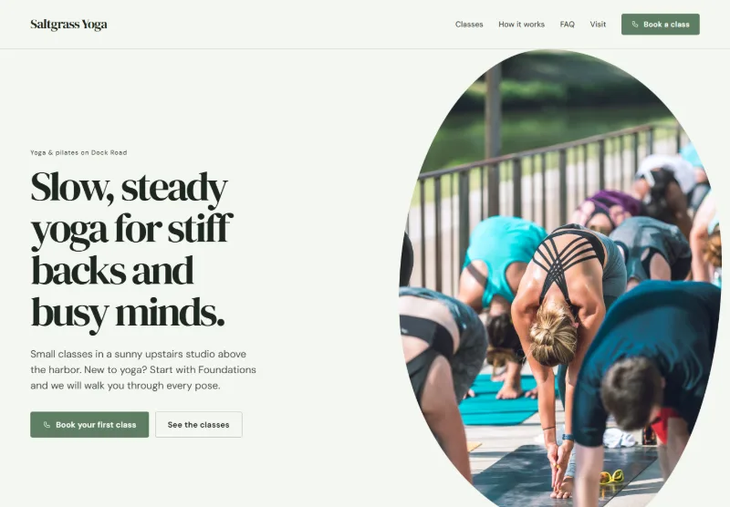 Saltgrass Yoga website concept